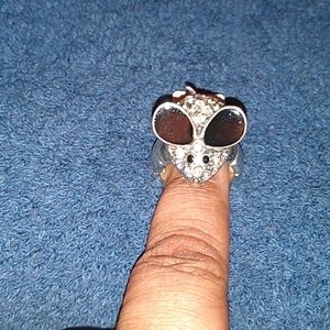 Silver and Black Stretch Mouse Ring